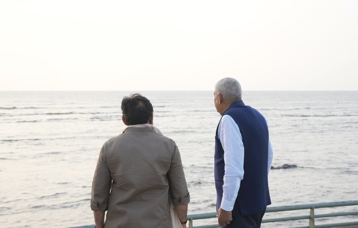 VPIndia's tweet photo. Spent a serene evening at Namo Path along the beautiful Devka Seafront in Daman today. @prafulkpatel #NamoPath #DevkaSeafront https://t.co/V5ezLiOF5P