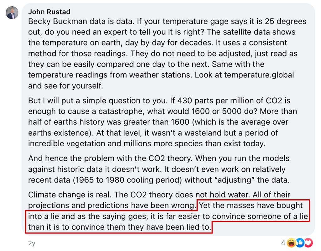 "The masses have bought into a lie." -John Rustad

If Rustad wants people's support when the campaign starts tomorrow, he should explain today why he thinks they've been duped into "a lie" by scientists. He thinks British Columbians are fools for believing in climate science.