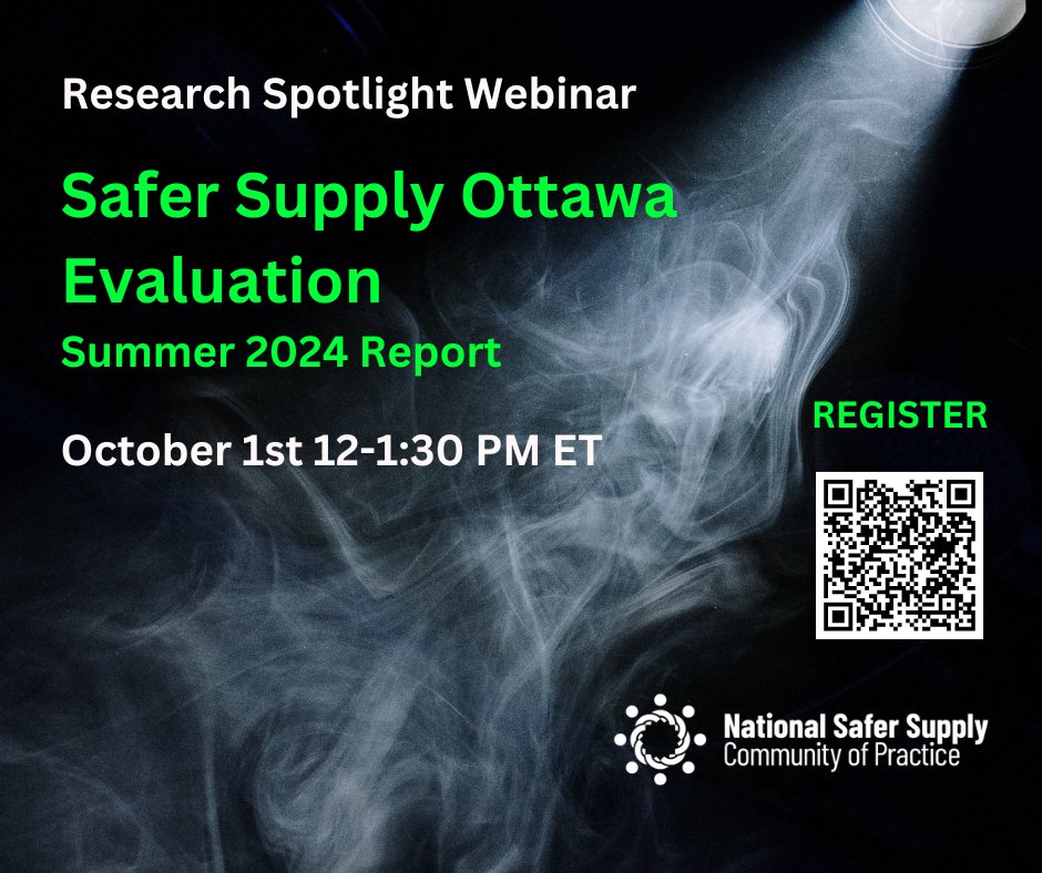 RESEARCH SPOTLIGHT - Oct 1st at 12 pm
Safer Supply Ottawa Evaluation - Summer 2024 Report
Join Dr. Marlene Haines and Athena Tafoglou discuss findings about safer stimulant supply clients' experiences. Register: ca01web.zoom.us/webinar/regist…