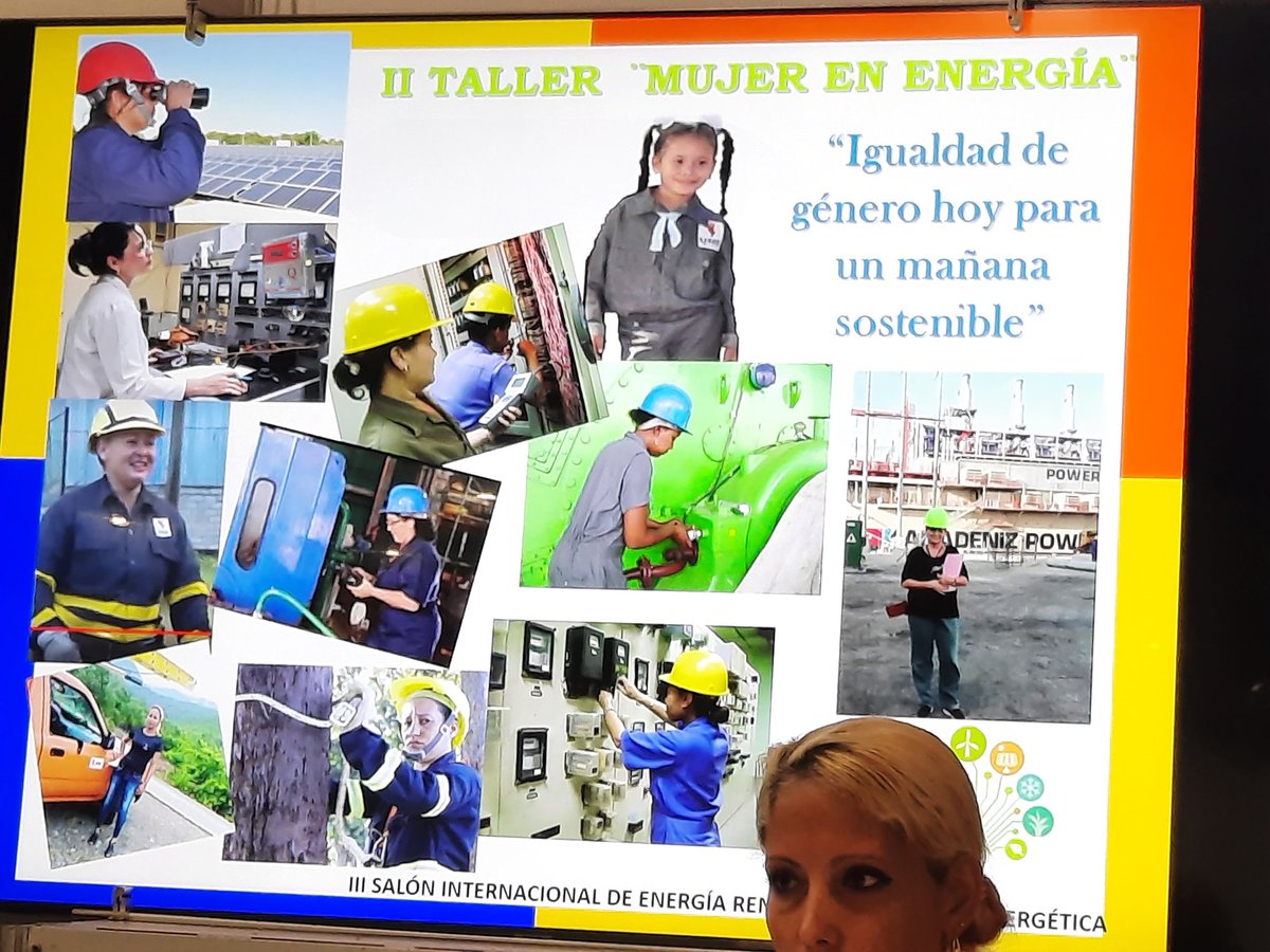 InesMChapman's tweet photo. Participamos junto a @TeresaBoue en el II Taller"Mujer en Energía: Igualdad de género hoy, para un mañana sostenible" en el contexto de la III Feria Internacional de Energía Renovable.Unidas, unidos por la transición energética del país. #MujeresVencedorasDeImposibles
#CubaVive https://t.co/o0zob2OWlt