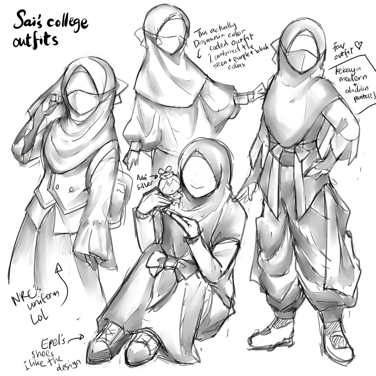 Saikoavd's tweet image. Get to know my college outfits as a graphic design student, though I'm not a fashionable person. I just wear what I found comfy🤣

Maafkan bila saya terlalu wibu, bahkan ke kampus pun setengah kosple (ga juga). Pita + masker gapernah absen!🙌

#rkgk #selfpotrait