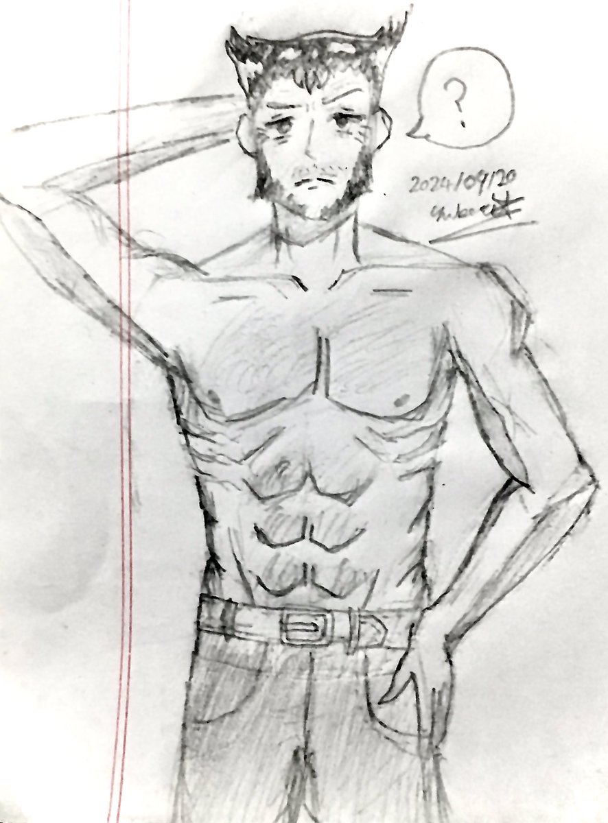 #DeadpoolAndWolverine #Wolverine #loganhowlett #デッドプールウルヴァリン #ウルヴァリン #ローガン #LFG 
今日親に知らされず間違えて3時間半早く塾行っちゃってノート裏でしばらくこれ描いてた💛(一旦帰ってまた行った)