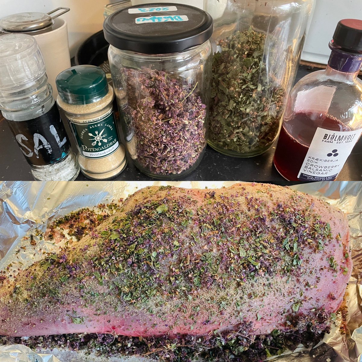 Helgarprepp f #sælkeratwitter
Allt íslenskt nema piparinn og hvítlaukurinn. Mæli með þessu krækiberjaediki