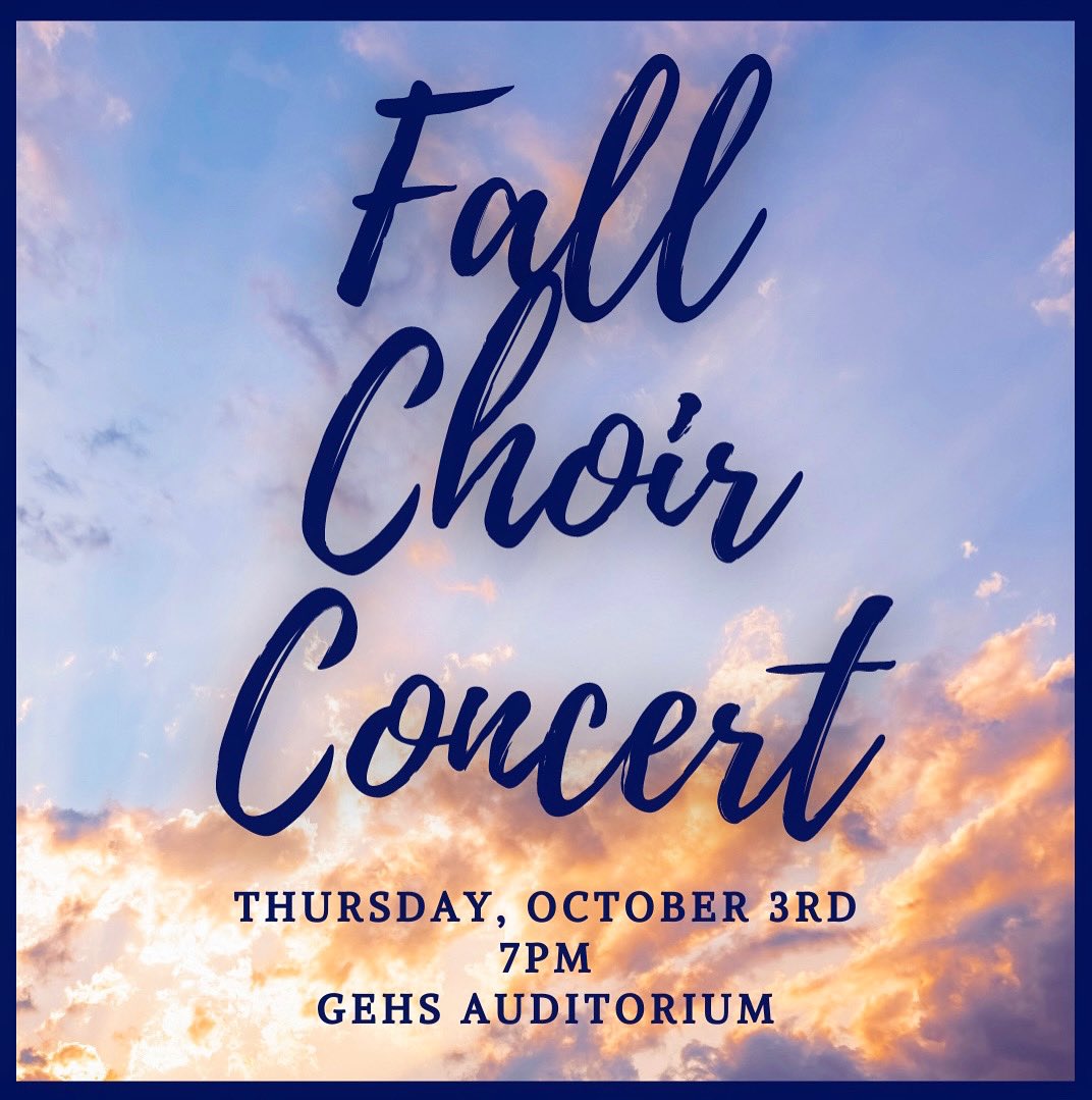 See you there!!! Less than 2 weeks away! Come out and see our six GEHS choirs perform!