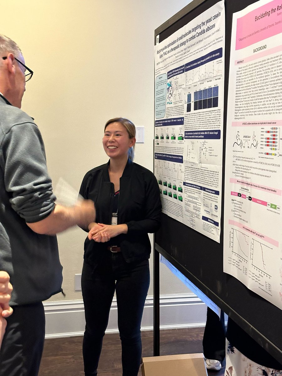 CowenLab's tweet image. Our grad students showing off their research posters at @MoGen_Grad annual retreat