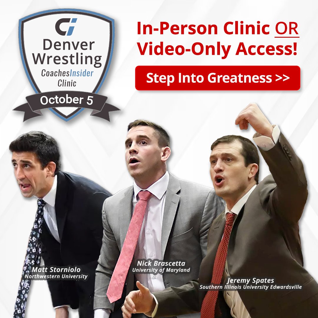 📢 It's BACK!! 📢

Denver Wrestling Coaches Insider Clinic - October 5th at the Colorado School of Mines! <a href="/coschoolofmines/">Colorado School of Mines</a> 

👉 Can't Attend?  Video-Only Access Available!
👉 In-Person Ticket Includes Video Access!
👉 TOP Coaches!

STEP INTO GREATNESS: …rwrestlingclinic24.coachesinsider.com