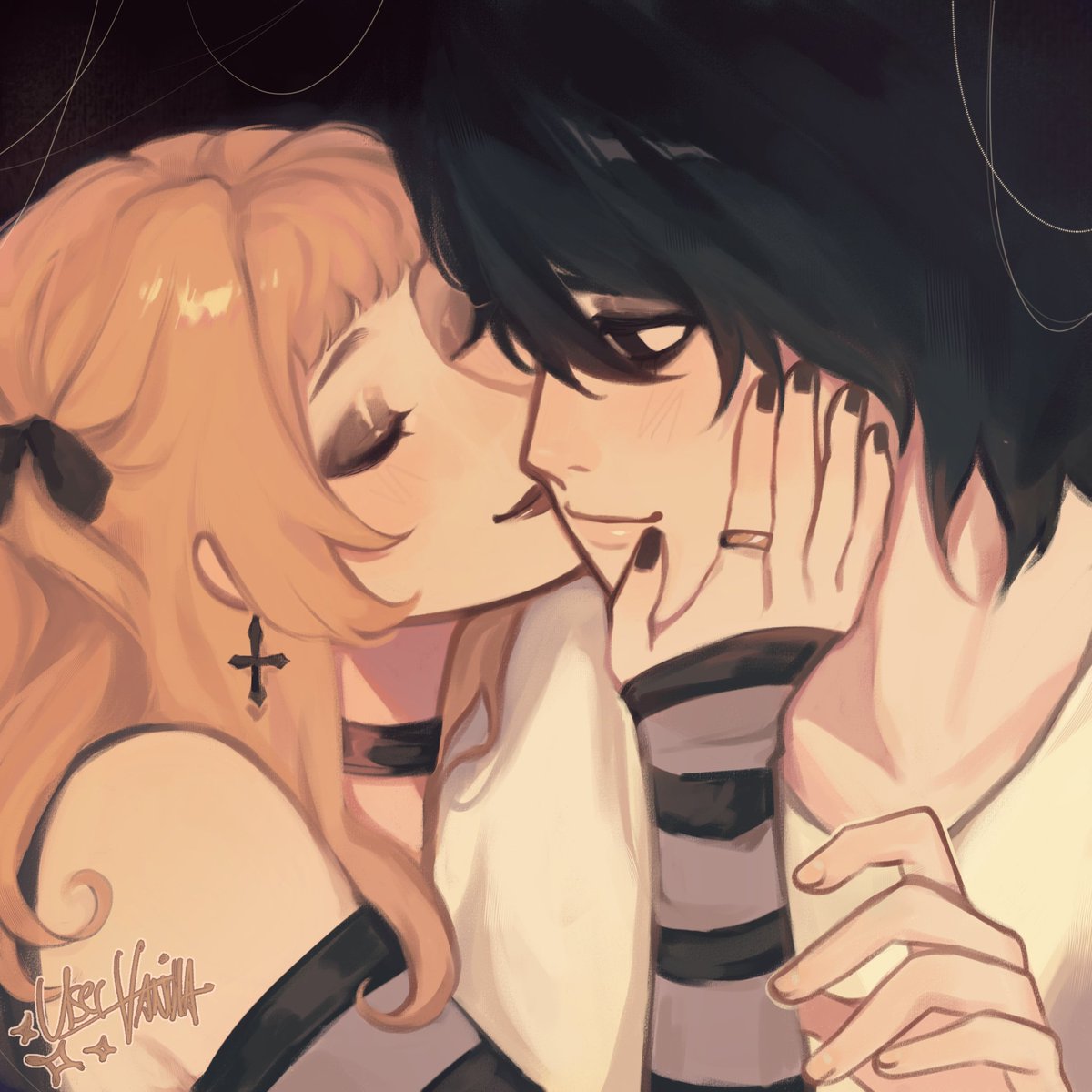 user_vanilla's tweet image. L and Misa kiss &amp;lt;3

#Lawmane #deathnote #misa #deathnotefanart