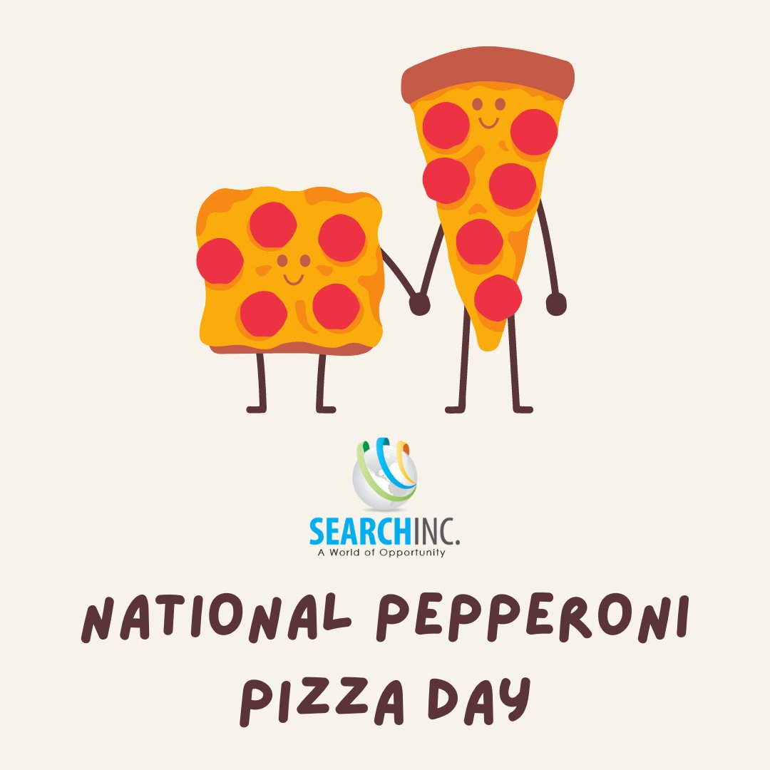 🍕Happy National Pepperoni Pizza Day! 🍕

At Search Inc., we know the secret to success is like crafting the perfect pizza: the right ingredients! 
 
So, while you’re celebrating with a slice (or two), remember that we’re here to help! 
 
#PepperoniPizzaDay #JobSearch #SearchInc