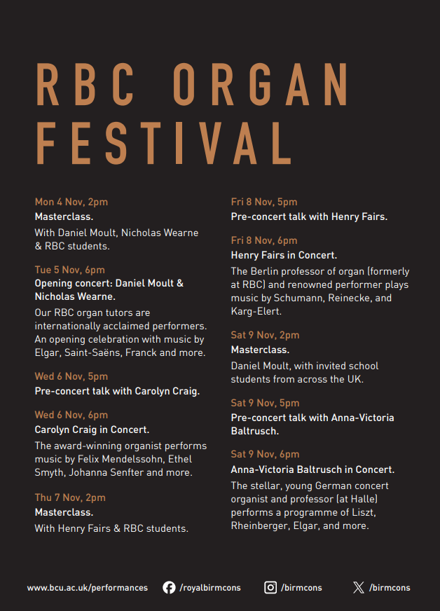 Royal Birmingham Conservatoire Organ Department tweet media