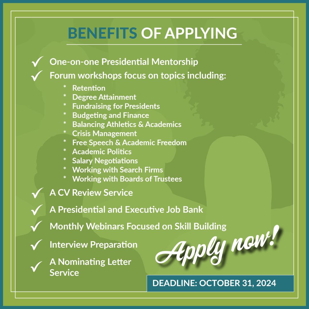 Benefits of our MSI #AspiringLeaders program ✅ ⭐ 🎓 

Apply by Oct 31!

Info: buff.ly/3PAGFFB

Apply: buff.ly/4dARlhe

#education #highered #scholarship #research #professionaldevelopment #leadership