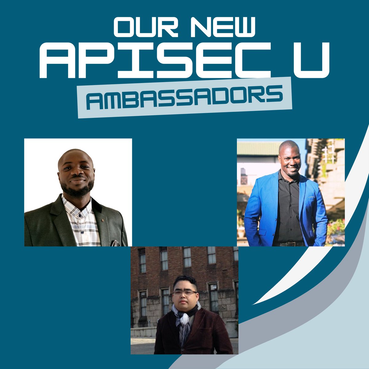 apisecu's tweet image. Announcing our new APIsec University Ambassadors! So happy to have these folks represent APIsec U 🥳
Ali Samaila Benson
Kitsada Kongphrom
Bright Pfupa
Interested in becoming an ambassador? Apply here: lnkd.in/g4Hgm-fb