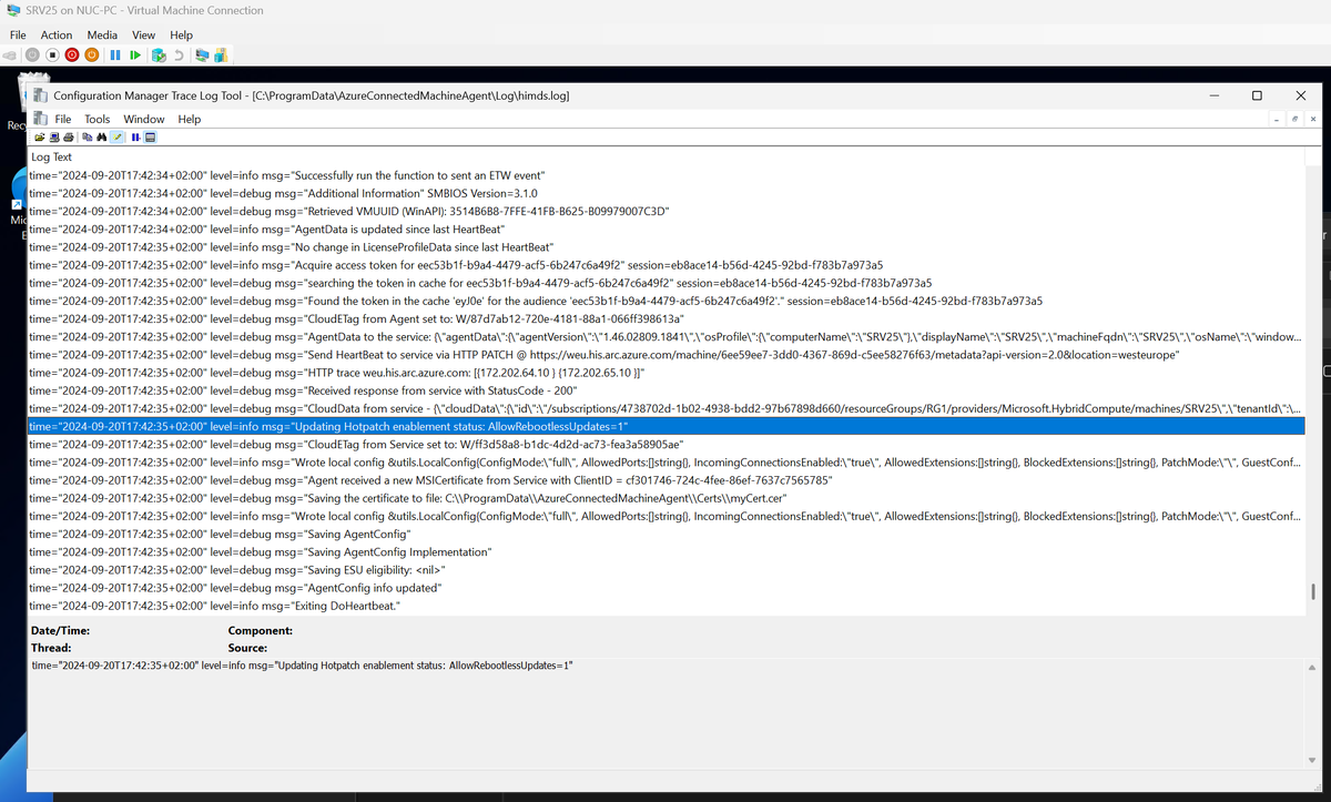 excelsi84's tweet image. uh whats that ... first try hotpatching on Server 2025 onprem 🥳😎 #windowsserver #azurearc
