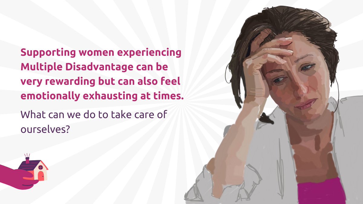 MDHTeamHQ's tweet photo. Supporting women facing domestic abuse &amp; homelessness is rewarding but emotionally exhausting. Prioritise self-care: set boundaries, debrief, and recharge. 

Check out the https://t.co/ufOnlqnMXa resource by Standing Together, St Mungo’s, and Homeless Link for more tips. https://t.co/27YWuk8R09