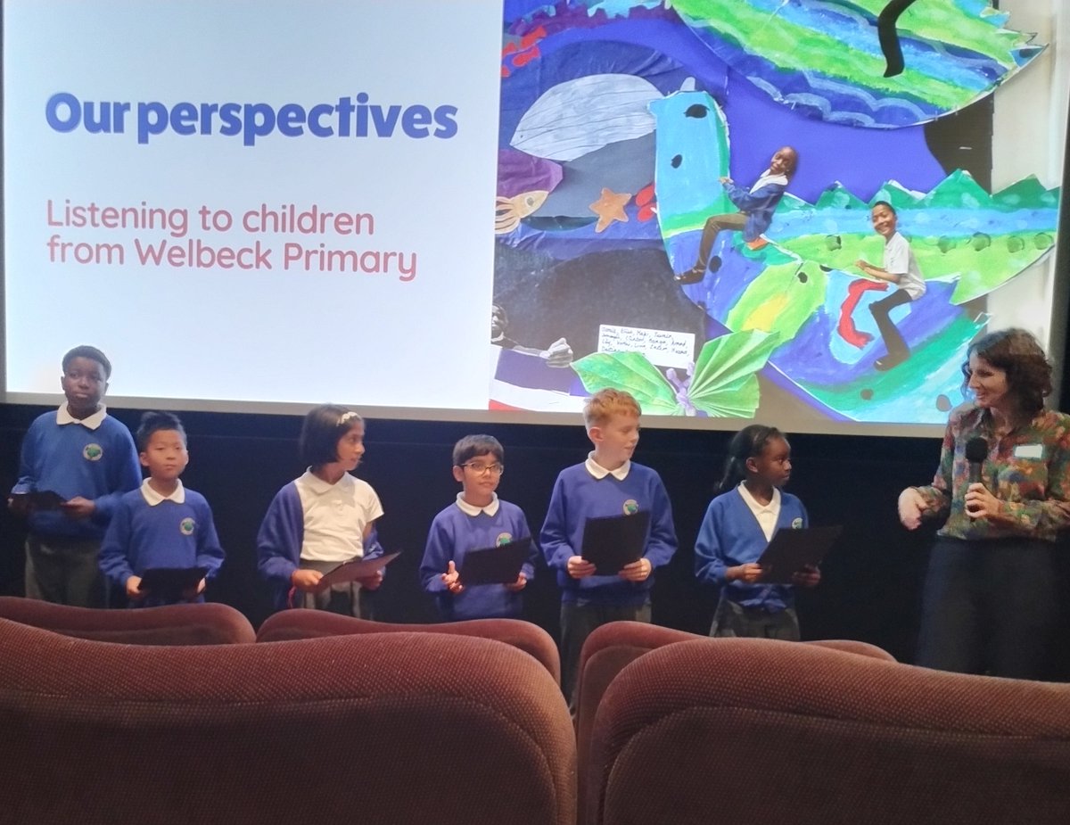 WelbeckPS's tweet photo. This afternoon our Welbeck choir sang beautifully at the Creativity Collaboratives Celebration Event at the Broadway Cinema .Thank you to the children who spoke so eloquently about creativity at Welbeck, you were great ! π@NST_forschools #creativityat Welbeck #Musicat Welbeck https://t.co/Z9Po9L00rt