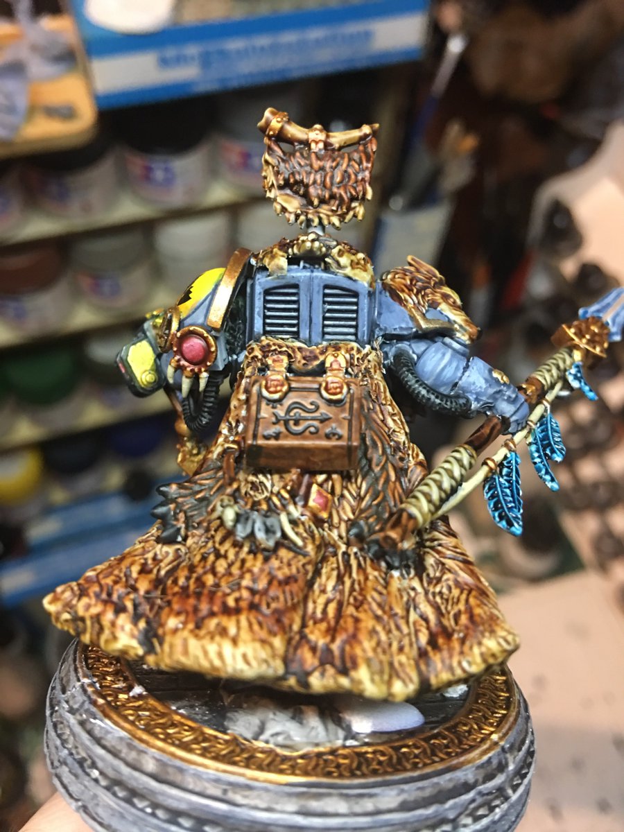 Vlka Fenryka. For Russ and the Allfather.

Custom conversion of a Primaris Librarian in Terminator armor to a Rune Priest of Fenris.