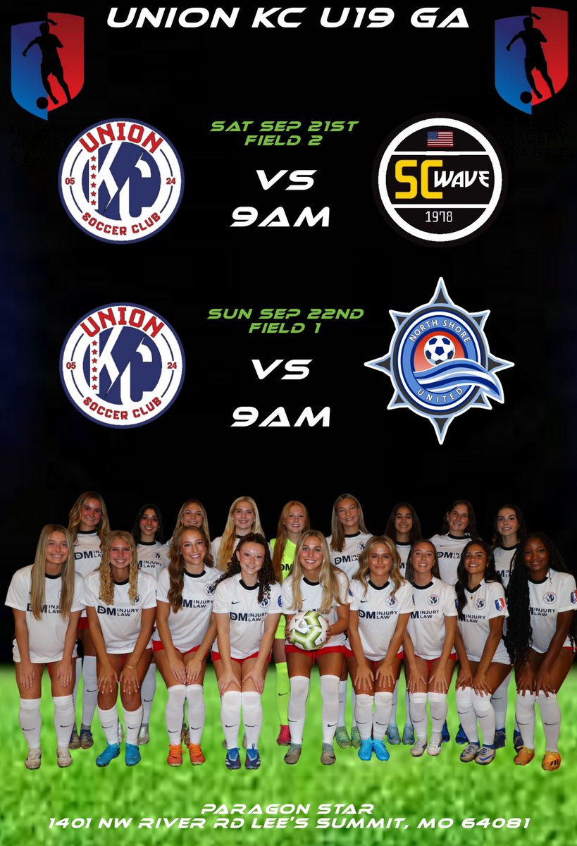 Union KC Girls Academy 06/07 (@unionkc_u19ga) on Twitter photo 🏠 sweet 🏠 this weekend! Come watch the girls as they take on 2️⃣ tough teams from Wisconsin at Paragon Star. 🤫 I heard they are bringing some spotted cow!! Not really, but one can hope 😉
<a href="/unionkcGA/">Union KC Girl’s Academy</a> <a href="/GAcademyLeague/">Girls Academy</a> <a href="/ImCollegeSoccer/">College Soccer Truth ™</a> <a href="/ImYouthSoccer/">ECNL/GA/Recruiting/College Soccer</a> <a href="/TopDrawerSoccer/">TopDrawerSoccer</a> 🏠 sweet 🏠 this weekend! Come watch the girls as they take on 2️⃣ tough teams from Wisconsin at Paragon Star. 🤫 I heard they are bringing some spotted cow!! Not really, but one can hope 😉
<a href="/unionkcGA/">Union KC Girl’s Academy</a> <a href="/GAcademyLeague/">Girls Academy</a> <a href="/ImCollegeSoccer/">College Soccer Truth ™</a> <a href="/ImYouthSoccer/">ECNL/GA/Recruiting/College Soccer</a> <a href="/TopDrawerSoccer/">TopDrawerSoccer</a>