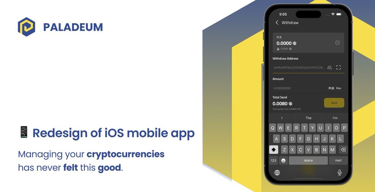 🚀 Introducing the New Paladeum Crypto Wallet Design for iOS! 

Main features are:
💻 Sleek New App Design
🛡️ Transaction Analytics
🌎 Swap Service Integration
