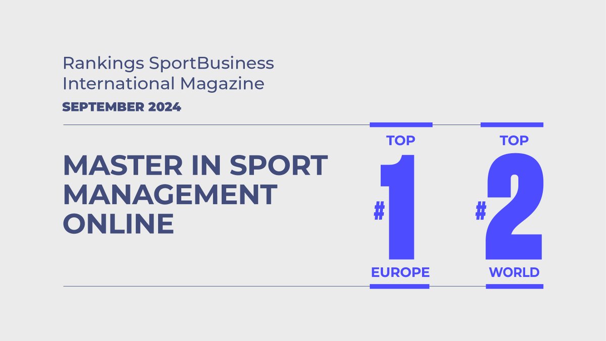CruyffInstitute's tweet image. Our Master in #SportManagement Online has been recognized as one of the best in the 2024 Rankings by the prestigious magazine @SportBusiness!
👉 1st in #Europe and 2nd in the world.
Thank you for being part of our success!
#EducatingLeaders