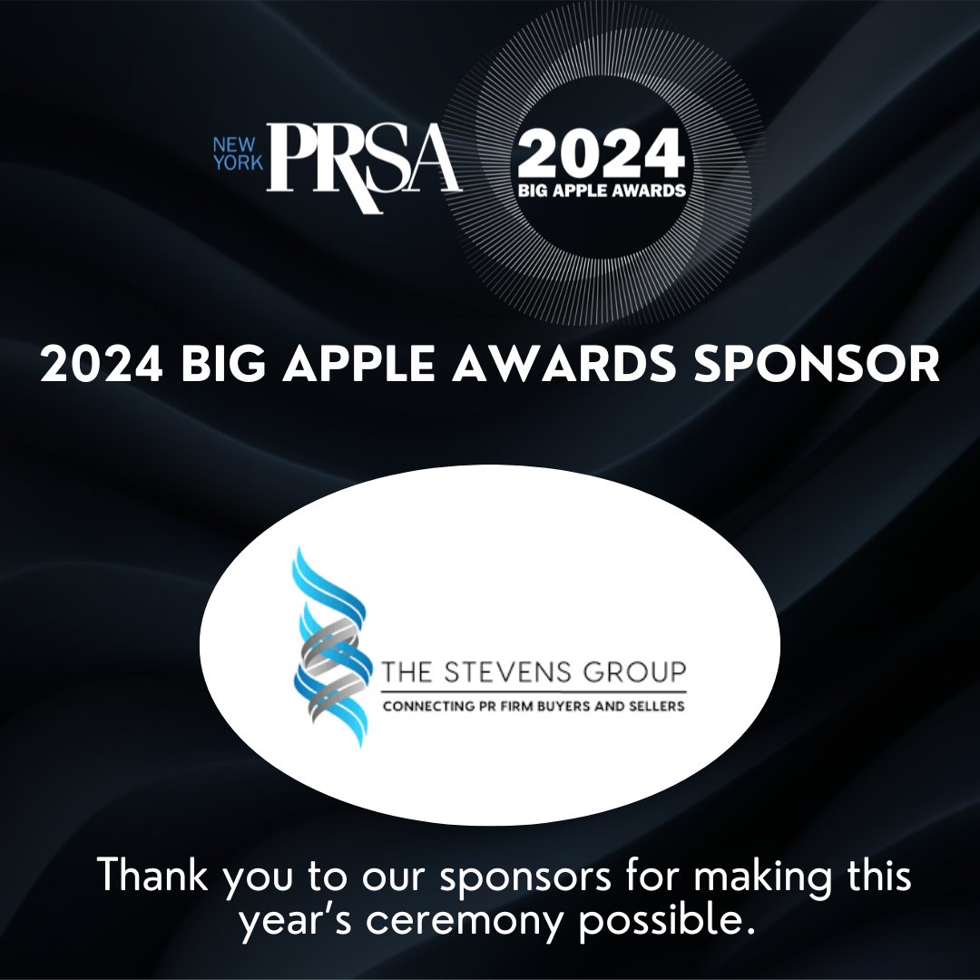#PRSANY extends our gratitude to The Stevens Group for sponsoring the #2024BigAppleAwards.

The Stevens Group is a full-service print management and marketing support company dedicated to providing a single-source solution to clients. 

Learn more at stevensgroupweb.com