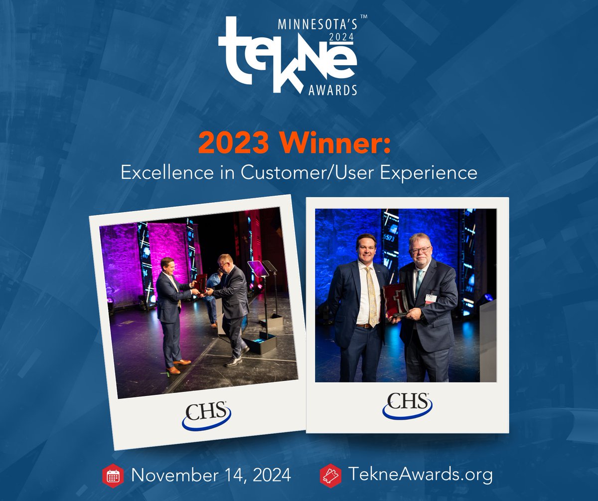 Let's take a look back⏳at a #TekneAward winner from 2023! <a href="/CHSInc/">CHS Inc</a> took home the Customer/User Experience Award for their work with customer dashboards. See who wins in 2024 by registering here: tekneawards.org