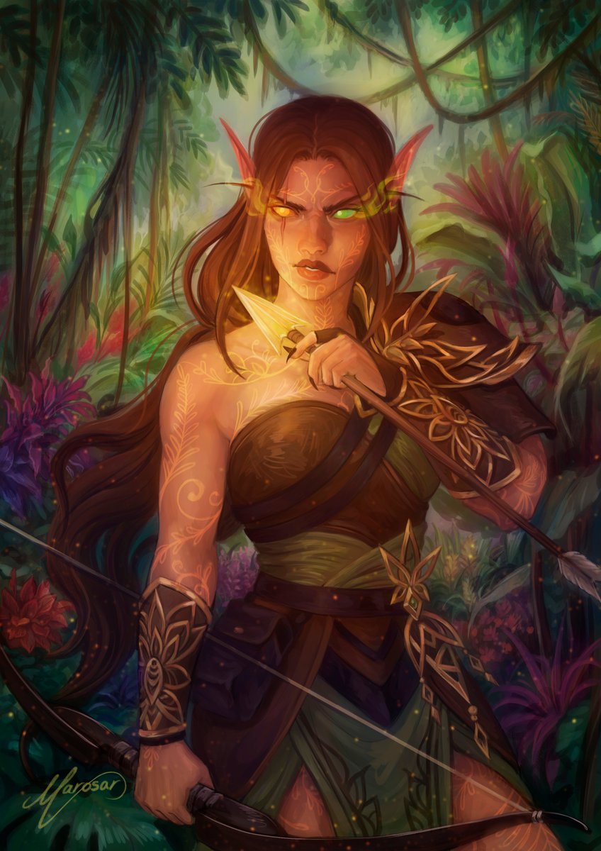 Inalia🏹🌿 

Completely obsessed by this piece ever since I got it, her strength really shines in it!

By the amazingly talented <a href="/marosar_art/">Marosar •Bluesky• @marosar 🦋💙</a> 💚💛 
Thank you so much!