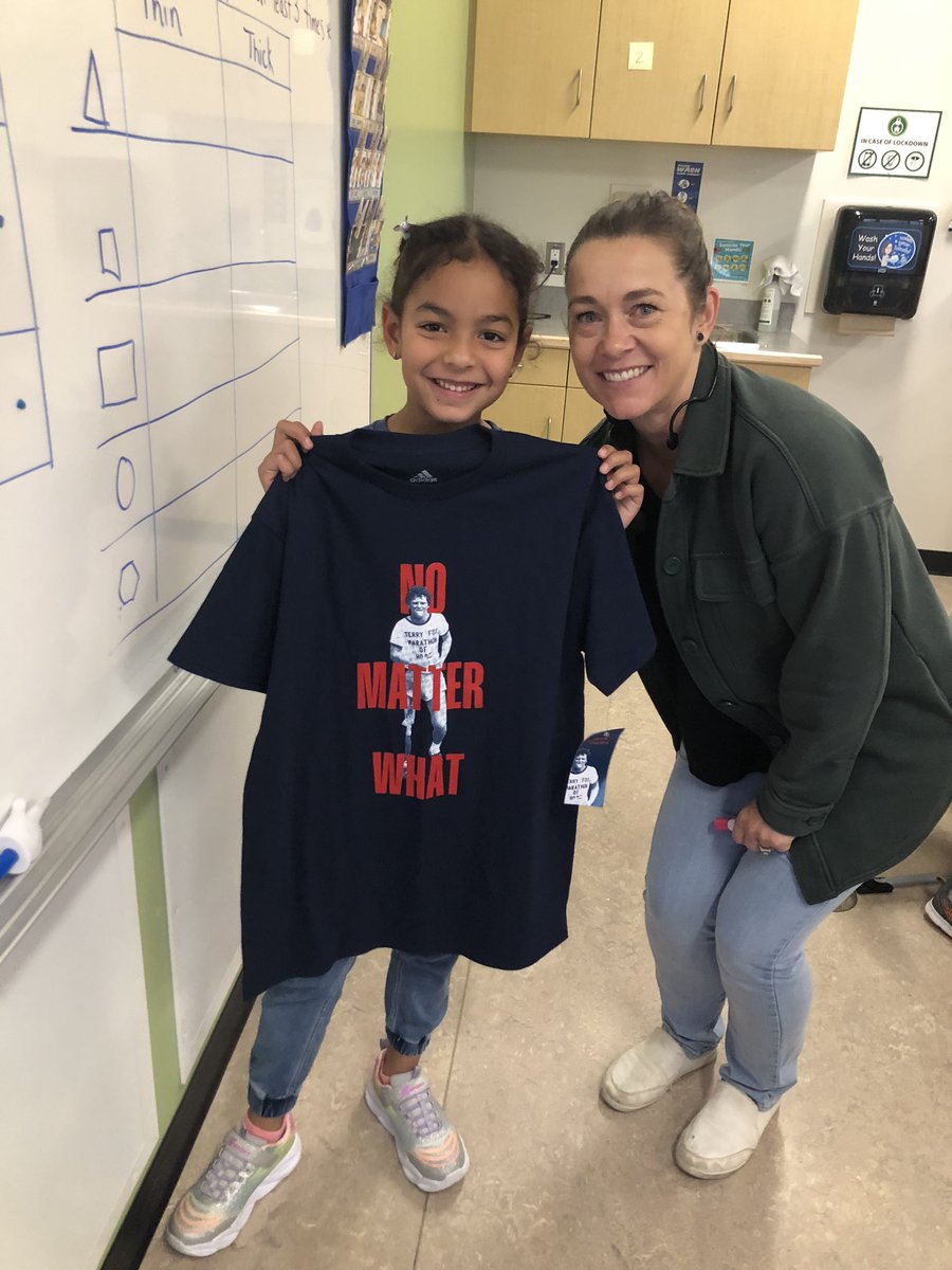 CBS learned about the Canadian hero, Terry Fox, while raising funds for cancer research, this week. Mimi was our winner of this great tshirt!