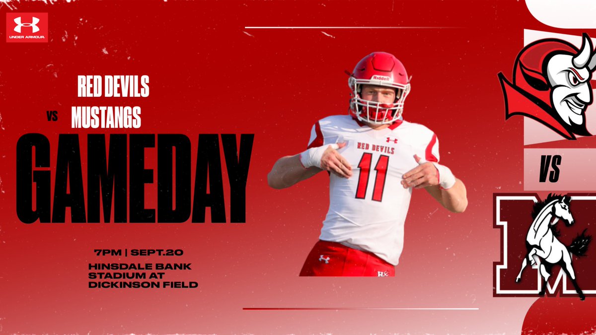 HCRedDevilFB's tweet image. The Red Devils are back in action on Hinsdale Bank Stadium and Dickinson Field tonight vs Morton! Kickoff for the Homecoming game is at 7pm! Come out and support your Red Devils! #EarnIT #BootsOn