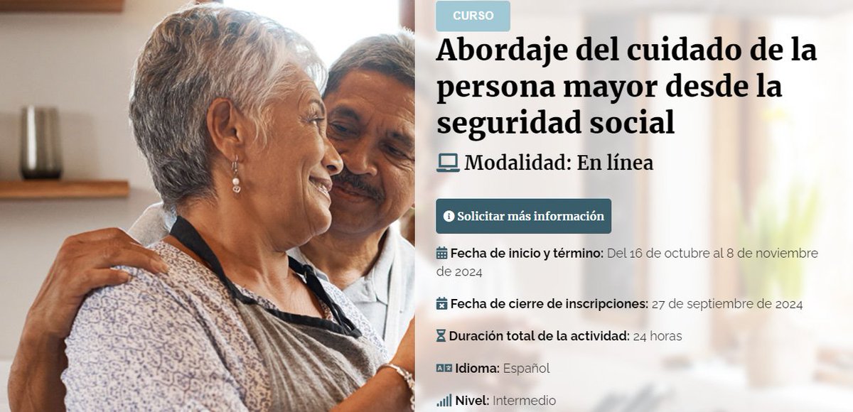 #Difundimos 📢💻 #Curso online sobre “Abordaje del #cuidado de la #personamayor desde la #seguridadsocial”, impulsado por <a href="/ciess_org/">CIESS</a>   y que contará con las exposiciones de <a href="/roquemoni/">Moni</a> junto a otrxs especialistas. 

➕info en nuestra web ⬇️

🔗 acortar.link/a5wfKb ↗️