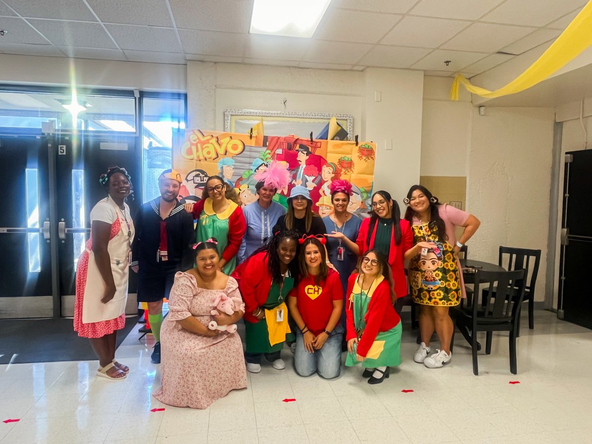 c_saucedo007's tweet photo. Celebrating Hispanic Heritage with our very own El Chavo Day! Our students and staff looked absolutely adorable in their outfits, showcasing our vibrant culture. So proud to embrace our roots together!  @BadosCeci @sharainfallad @DelunaBriones @Freeman_Hawks https://t.co/bcNQspHOsu