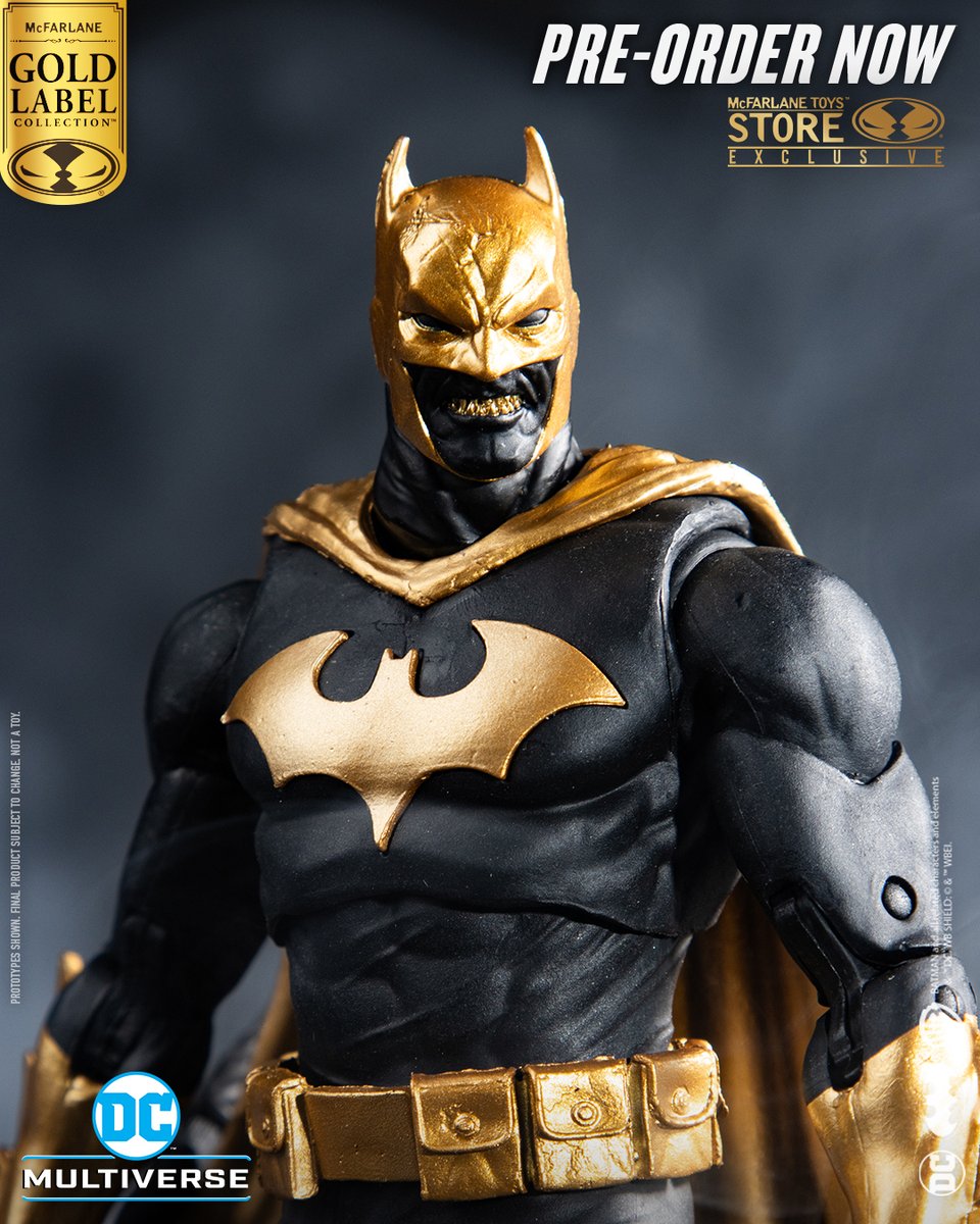 mcfarlanetoys's tweet photo. #Batman™ (#DCvsVampires™) #KnightmareEdition #GoldLabel is available for pre-order NOW exclusively at McFarlane Toy Store!
➡️https://t.co/lfi5PoUL3f
Features black & gold deco and includes axe, art card with holder, and base.
#McFarlaneToys #DCMultiverse #DCComics #BatmanDay https://t.co/xkOO74qzaB