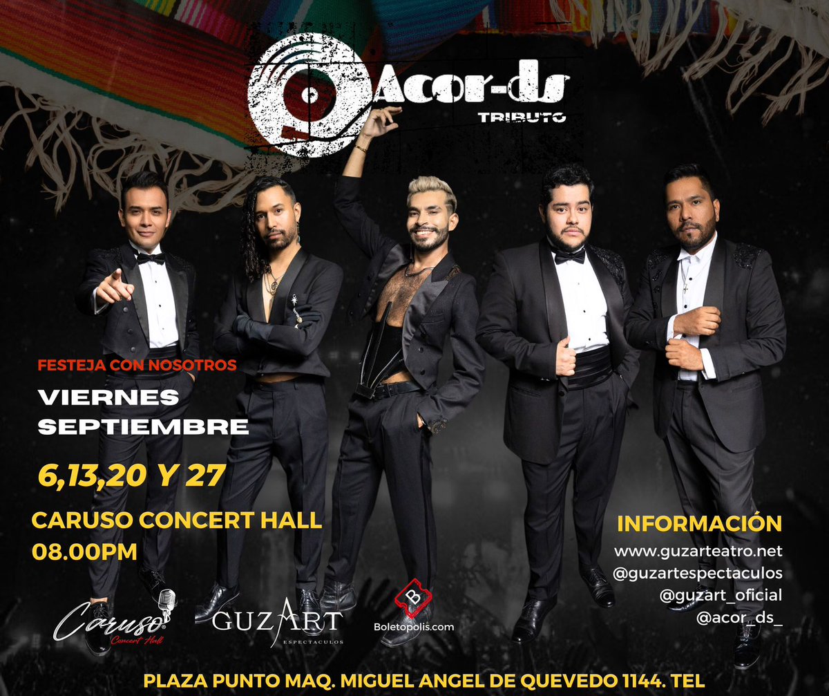 _MenuTeatral's tweet image. Hoy tenemos pases dobles para el concierto de ACOR-DS
un espectáculo total de música y voz,  un viaje delicioso por las décadas doradas de la música. Aqui se vale #cantar
sep 20 y 27
8pm
Caruso Concert Hall Plaza Punto MAQ
bit.ly/4cJEZ5m
⚠️RT + NOMBRE X MSJ DIRECTO ⚠️