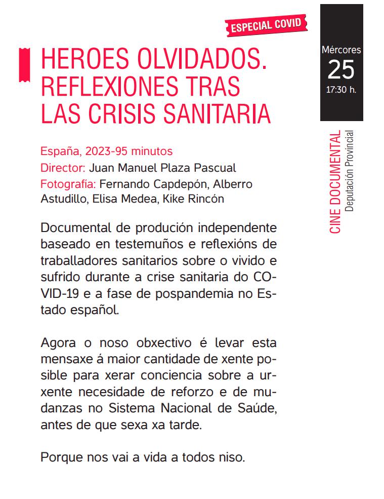 🎉 Anunciamos la selección del documental para la @semanadecinedelugo
 
 😊 Un honor poder participar en una programación tan selecta e interesante
 
 ✌ Seguir difundiendo la importancia y necesidad de mejora de la #SanidadPublica 
 -
  
 @amytsmadrid @Sietess @cas_estatal_