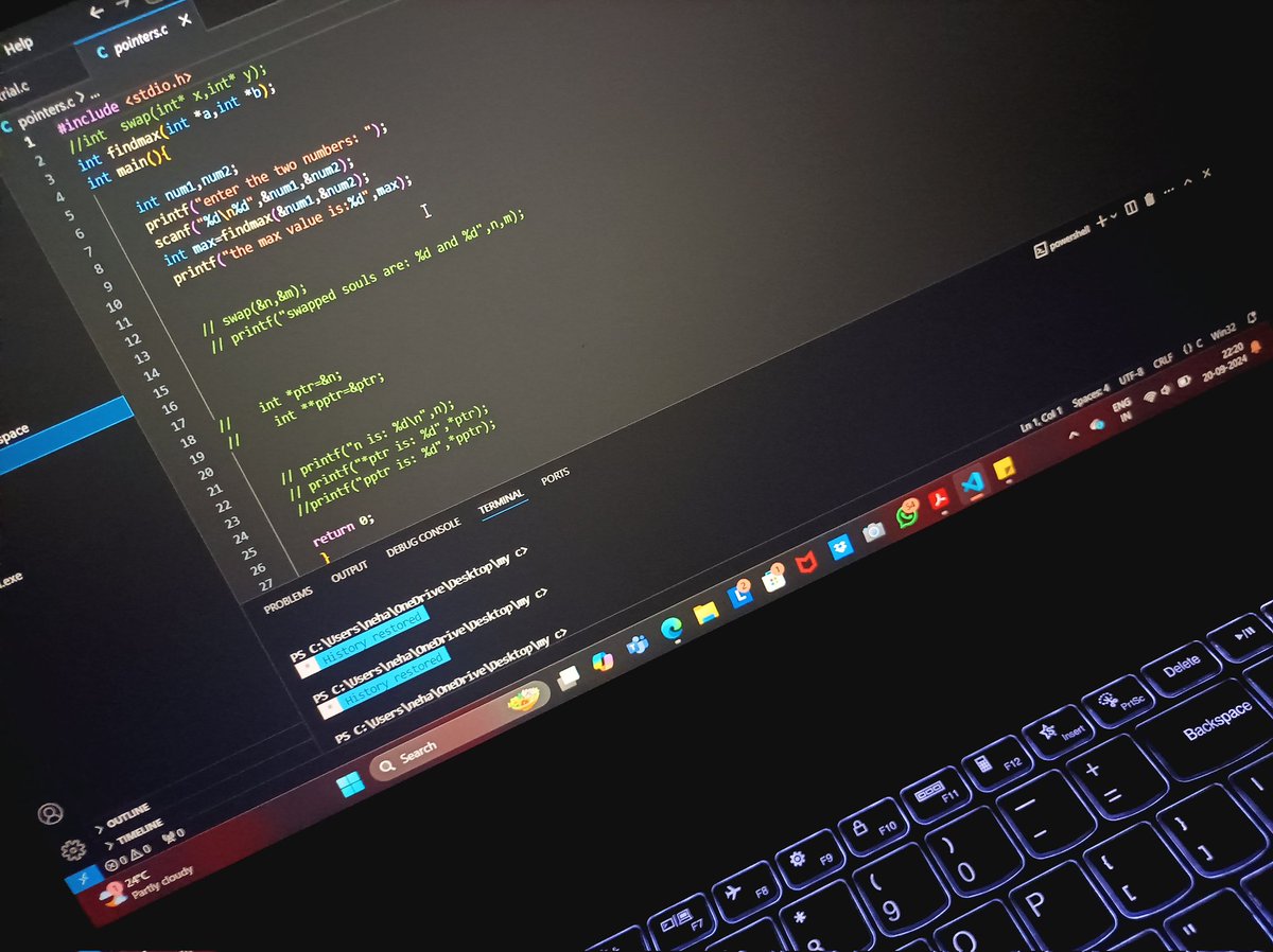 kumi_ko5's tweet image. Day 3 of learning C: Wrote my first ‘Hello, World!’ program 🌍👋... accidentally greeted the universe 50 times 😅. #InfiniteLoopsAreFun #CLearning #NewbieCoder #TechJourney #connect