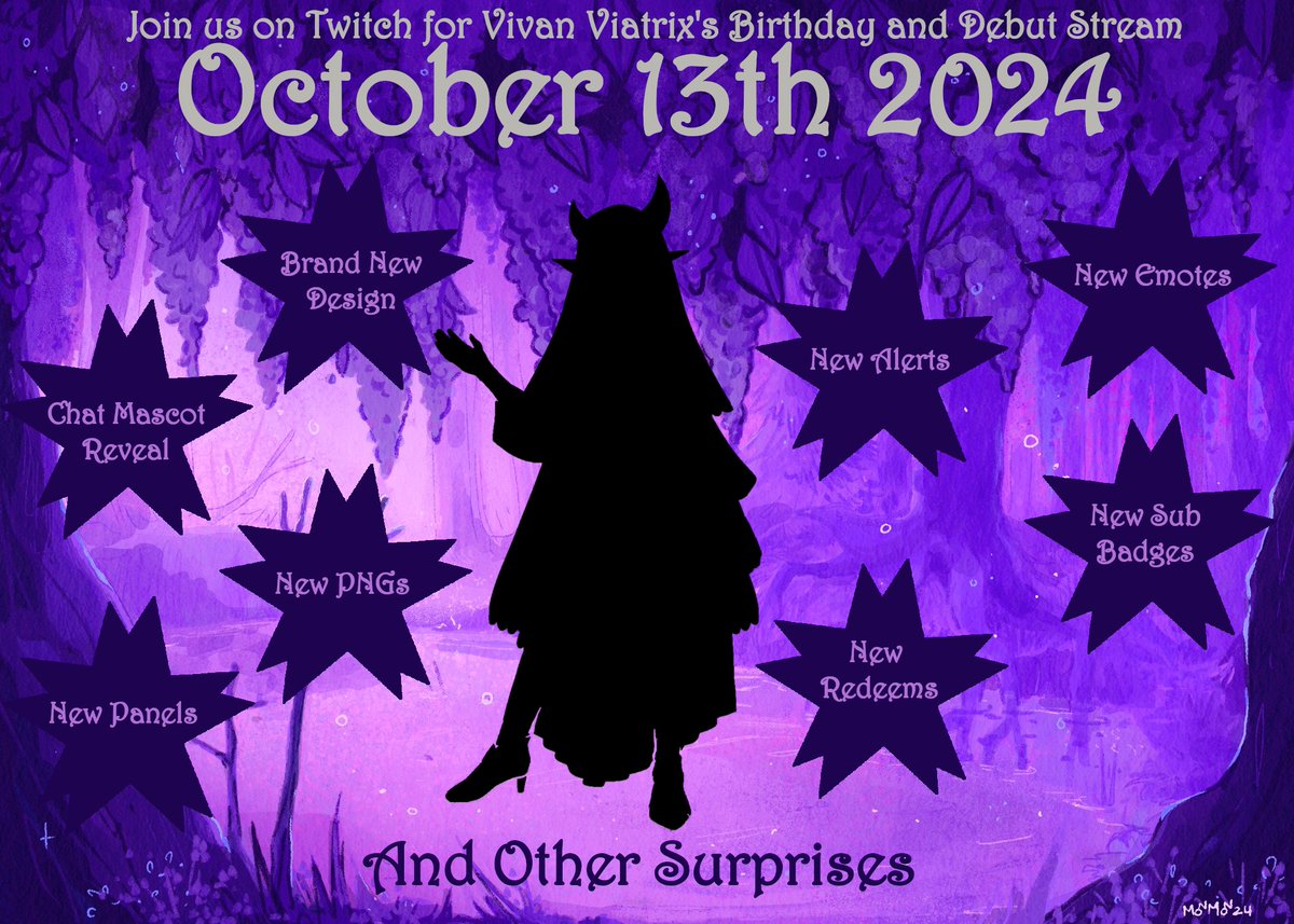 VivianViatrix's tweet photo. Join me and some friends on Sunday October 13th so you don't miss a thing. I can't wait to share all the lovely new things with you! As well as talk about all of the amazing people I've been working with to make this a reality. 💜✨ https://t.co/mZp6cSCY5H
