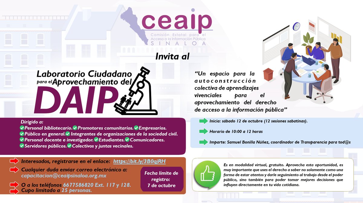 NorteSNT's tweet image. Te interesa conocer cómo acceder a información pública y darle una utilidad? 🤩

Aprovecha y asiste a este laboratorio en línea totalmente gratuito promovido por #CEAIP.

Puedes registrarte aquí 👇
bit.ly/3B0qjRH