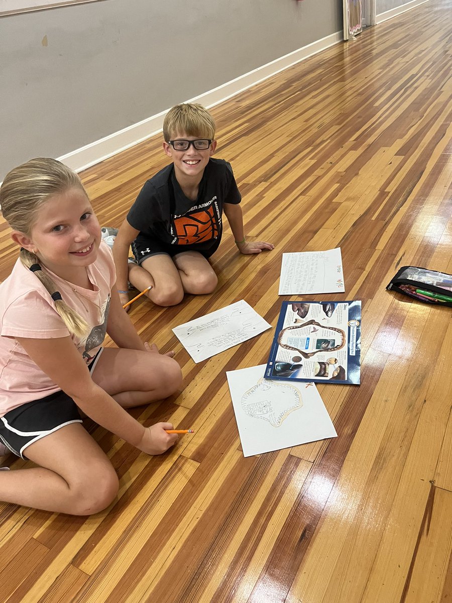 Mitchell_EES's tweet photo. Today students had fun completing “Great White Math.” Students read about Great Whites, 🦈 completed multiplication problems, and created informational posters! https://t.co/Jpx4P2DUUJ