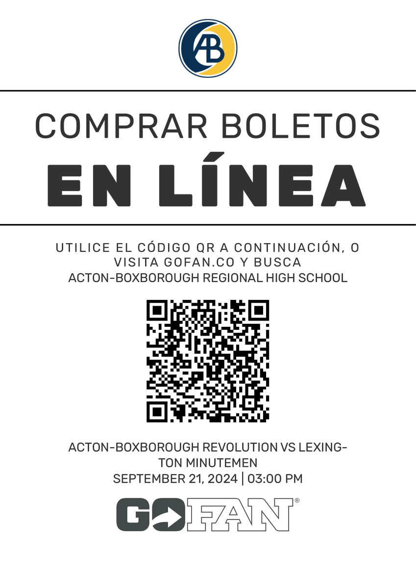 ABRevsAthletics's tweet image. Be sure to buy your tix ahead of time to save time at the gate tomorrow!! 🔄🏈💪 #JoinTheRevolution @BostonHeraldHS @GlobeSchools 

🆚 Lexington Minutemen
🗓️ Sat. 9/21/24
⌚️ 3:00pm kickoff
🎟️ $7 Adults | $5 Students
📺 @ActonTV1