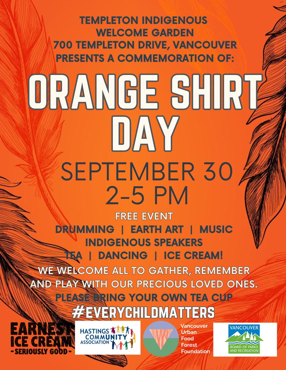 Come observe Orange Shirt Day with us at Templeton Park Pool on September 30 from 2-5 pm.