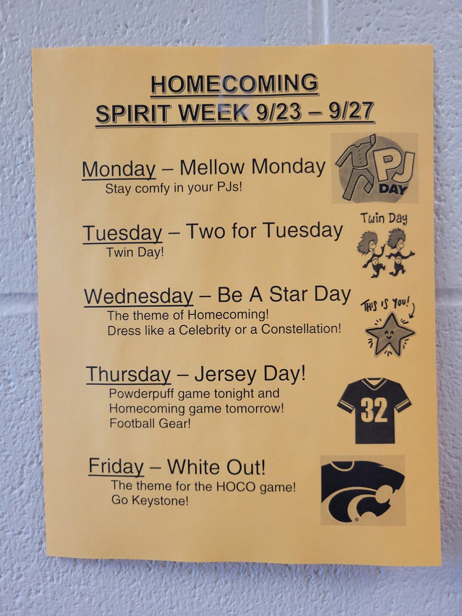 KMS Spirit Week!
Next Week 9/23 - 9/27
#keystonepride #themiddle #hoco