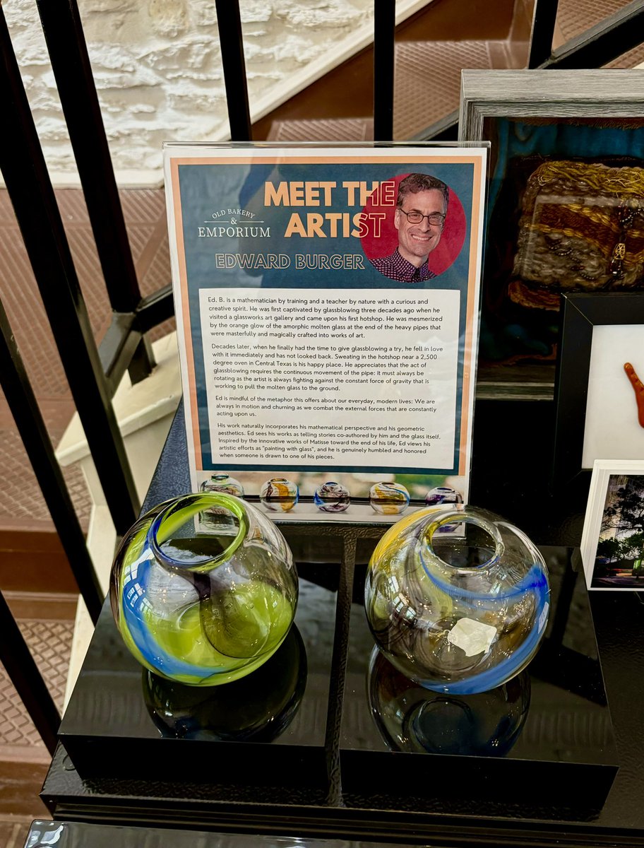 I always thought of myself as an artist (in mediums of math, edu, transforming individuals &amp; orgs, and health). But now I’m officially a professional glass artist w/ a gallery carrying some of my works. Visit The Old Bakery &amp; Emporium Gallery on Congress Ave in #ATX