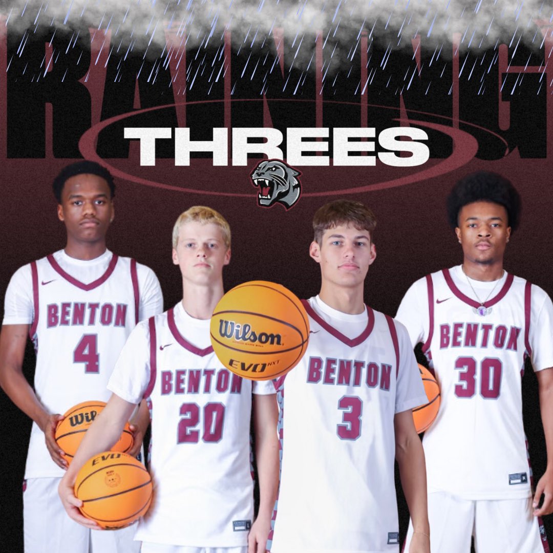 BoysBenton's tweet photo. Top 3 point percentages this week in live action! Way to shoot it! Anthony Spratt Jr., Peyton Bolding, Elem Shelby, and Xavier Jones. #PantherDNA #TPW https://t.co/Pn93F3T7L1