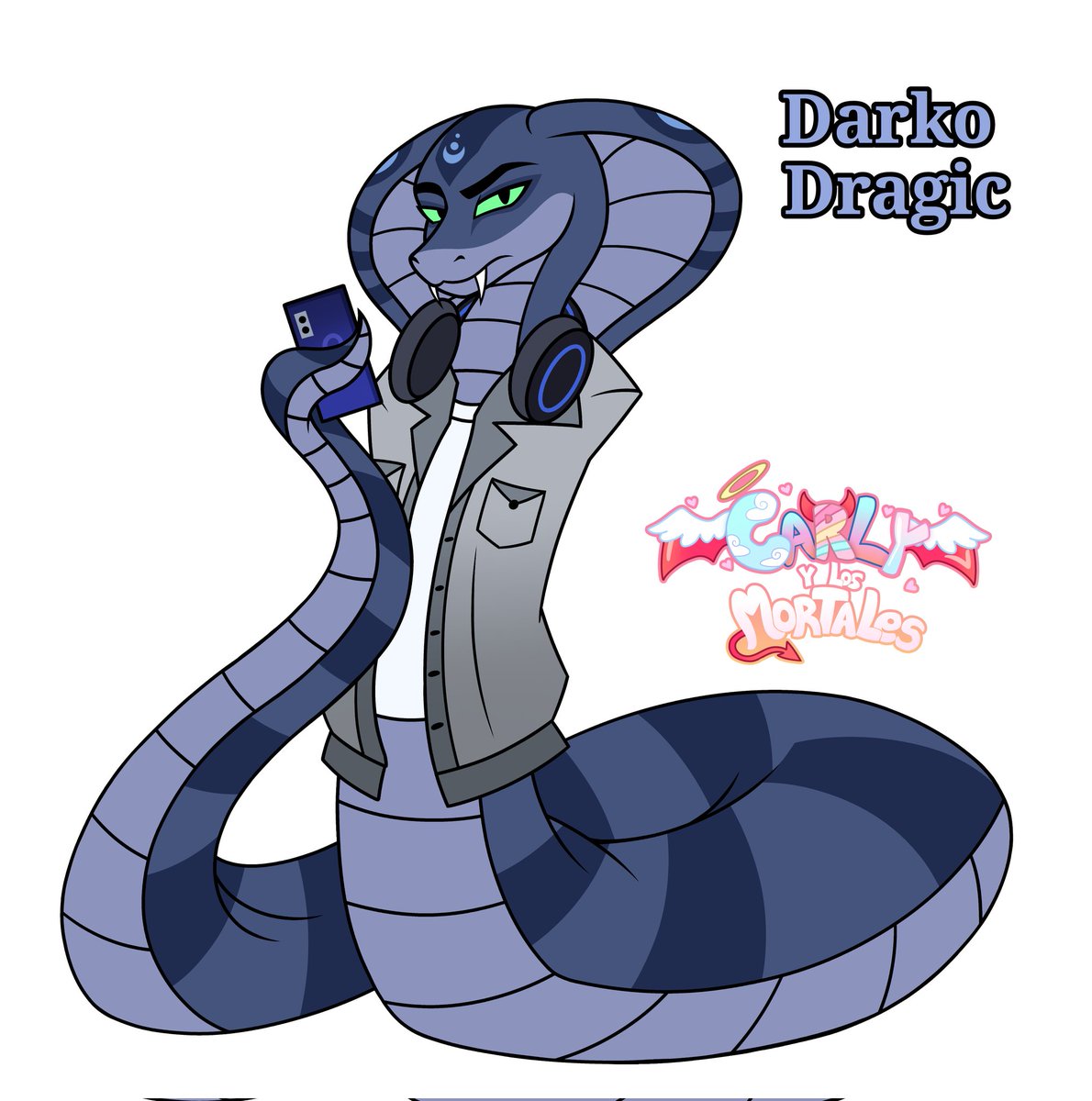 MeganChanNeko02's tweet photo. Nuevo personaje! Les presento a Darko, una cobra que tiene poderes de hipnosis 🐍💜🖤🩶 
#newoc #originalcharacterart #Carlyylosmortales #Carlyandthemortals #snakecharacter https://t.co/iVLe7Ut1KX