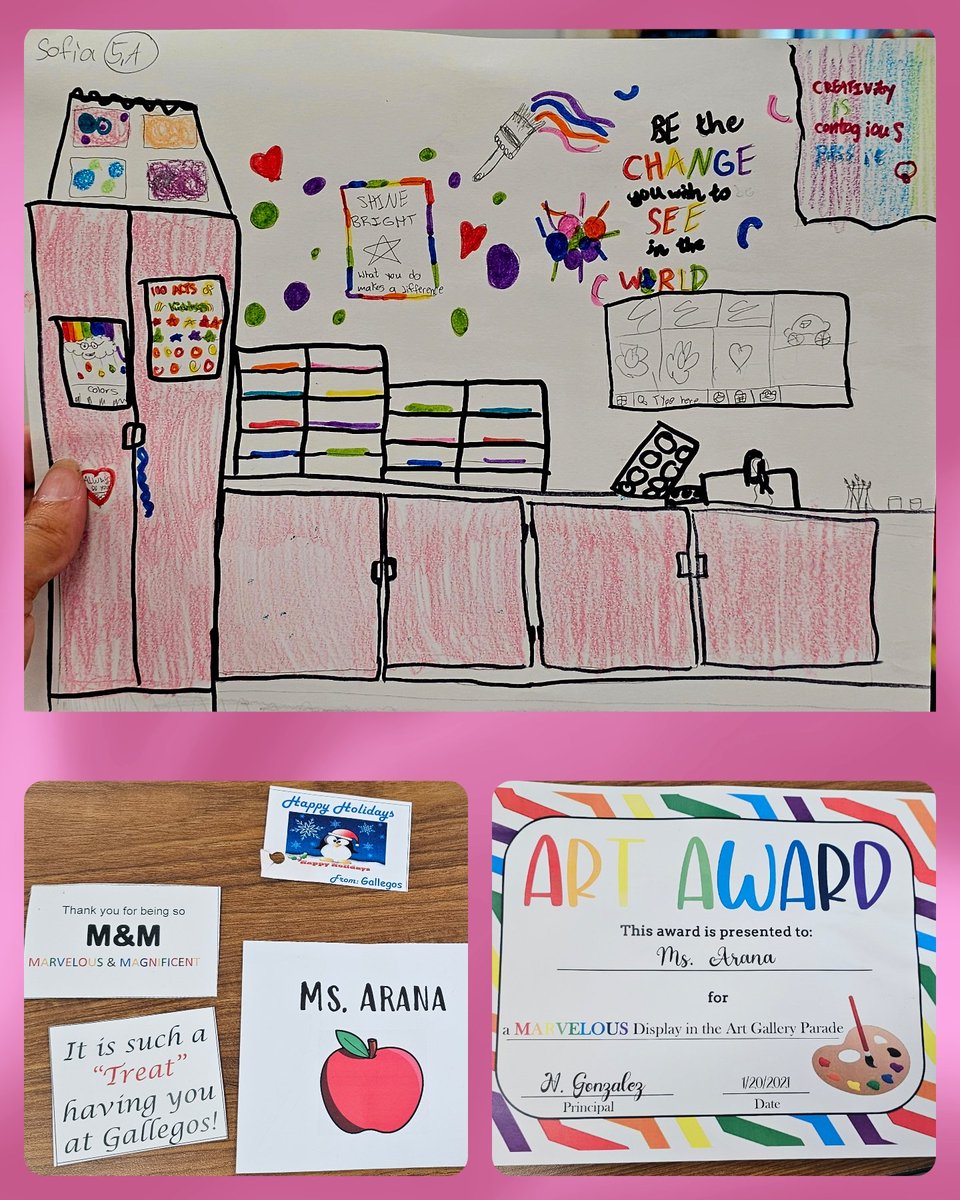 I am so thankful for my 1st year in education.  It happened during Covid &amp; I had the opportunity to start the art program there. As I was going through my memory box of student drawings and cards, I found these precious memories from that year. Cherish every moment <a href="/GallegosElem/">Gallegos Elem.</a>