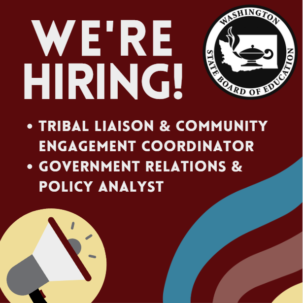 Join our team: SBE is hiring a Tribal Liaison and Community Engagement Coordinator as well as a Government Relations and Policy Analyst. If you're ready to make an impact in public education, apply today! Links to apply are in our profile. linktr.ee/wasbe