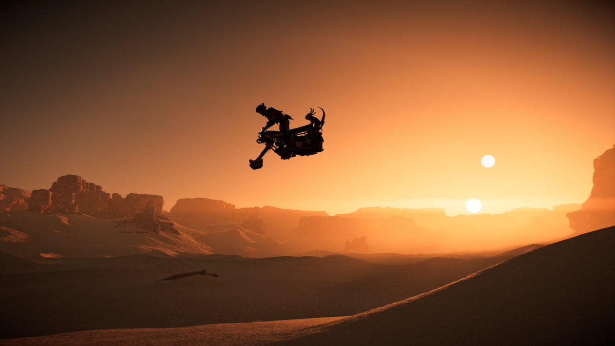 lostbrain94's tweet image. Jugando al pilla pilla con un dragón krayt y probando el modo foto en #StarWarsOutlaws 
Nix es adorable 😍