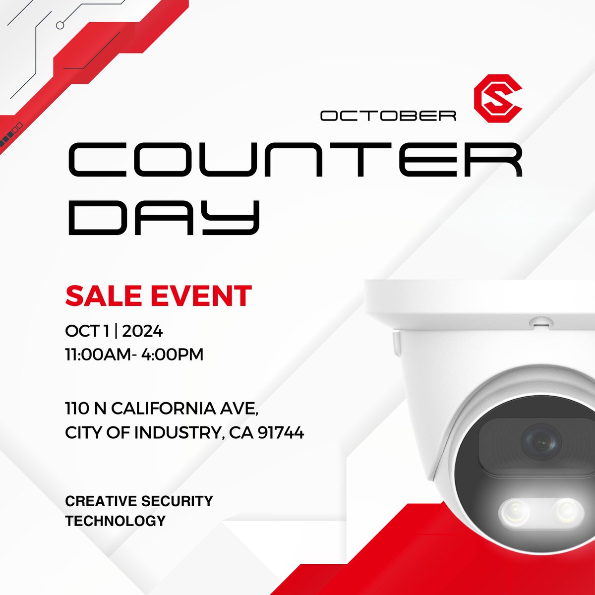 Cstsecurityusa's tweet photo. Get ready for Counter Day! Exciting sales and exclusive offers are coming your way on October 1st. Stay tuned for more details!

#CST #sale #CounterDay #ExclusiveOffers #Oct1st #eventos https://t.co/6i2sJRxGLK