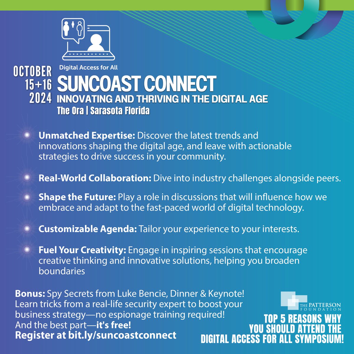 Take advantage of this unique opportunity to explore how innovation is shaping the future of digital access. Check out 5 reasons why Suncoast Connect, Innovating and Thriving in the Digital Age is a must-attend event!
Register here: cvent.me/8k3XbR
#DigitalAccessForAll