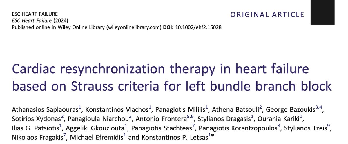 Cardiac resynchronization therapy in heart failure based on Strauss criteria for left bundle branch block - Saplaouras - ESC Heart Failure  onlinelibrary.wiley.com/doi/10.1002/eh… 

Benefit concerning CRT response, HF hospitalizations, VA events and mortality in NICM.

OCSC