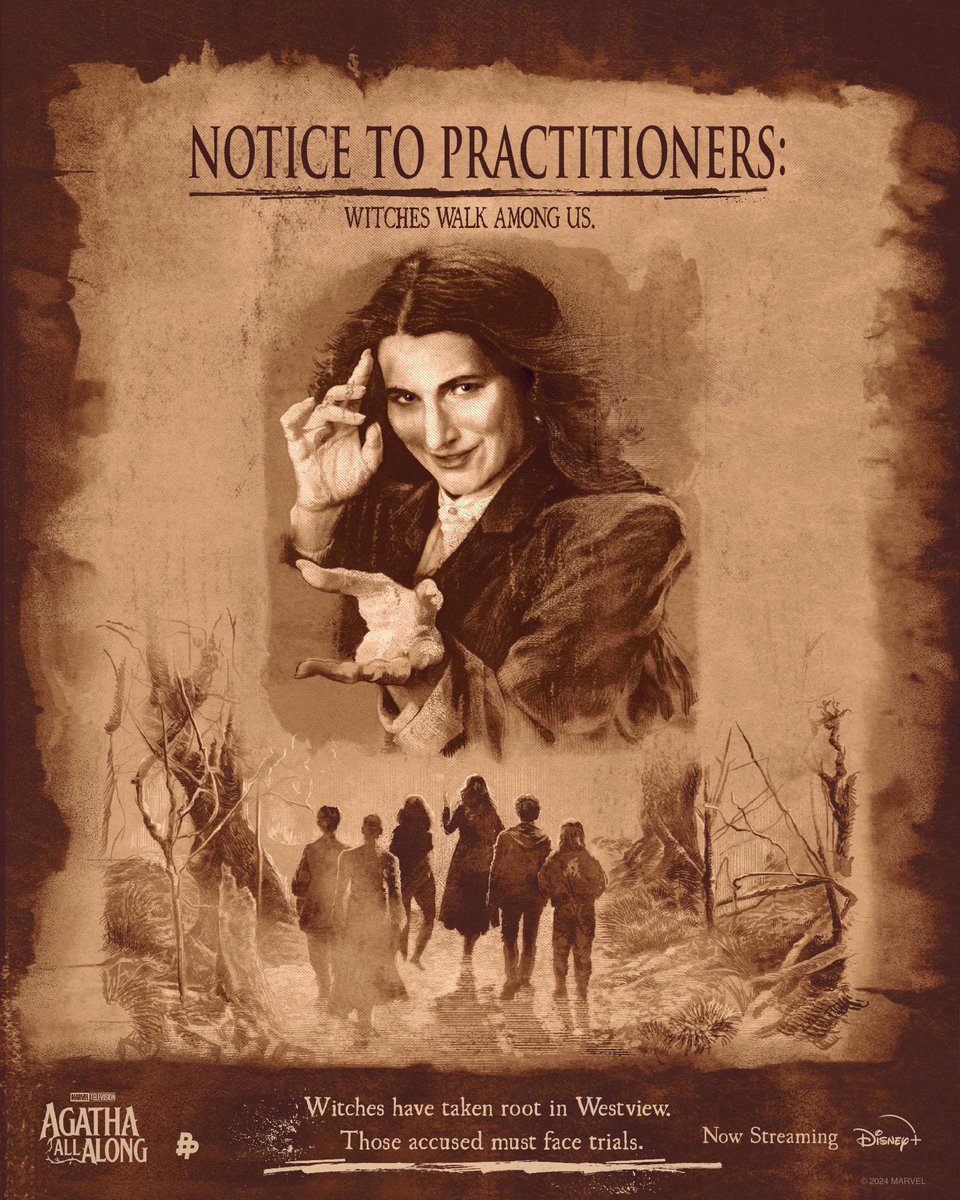 See what tricks and trials await our coven. #AgathAllAlong is now streaming on <a href="/DisneyPlus/">Disney+</a>.

🎨: <a href="/AJFrena/">AJ Frena</a>